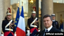 Ukrainian President Viktor Yanukovych during an official visit to Paris in early October