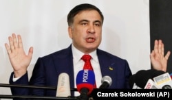 Saakashvili speaks to reporters in Warsaw on February 13: "I will be just as effective in Europe as I was in Ukraine."