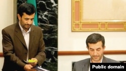 Iranian president Mahmud Ahmadinejad's (left) and his chief of staff Esfandiar Rahim Mashaei