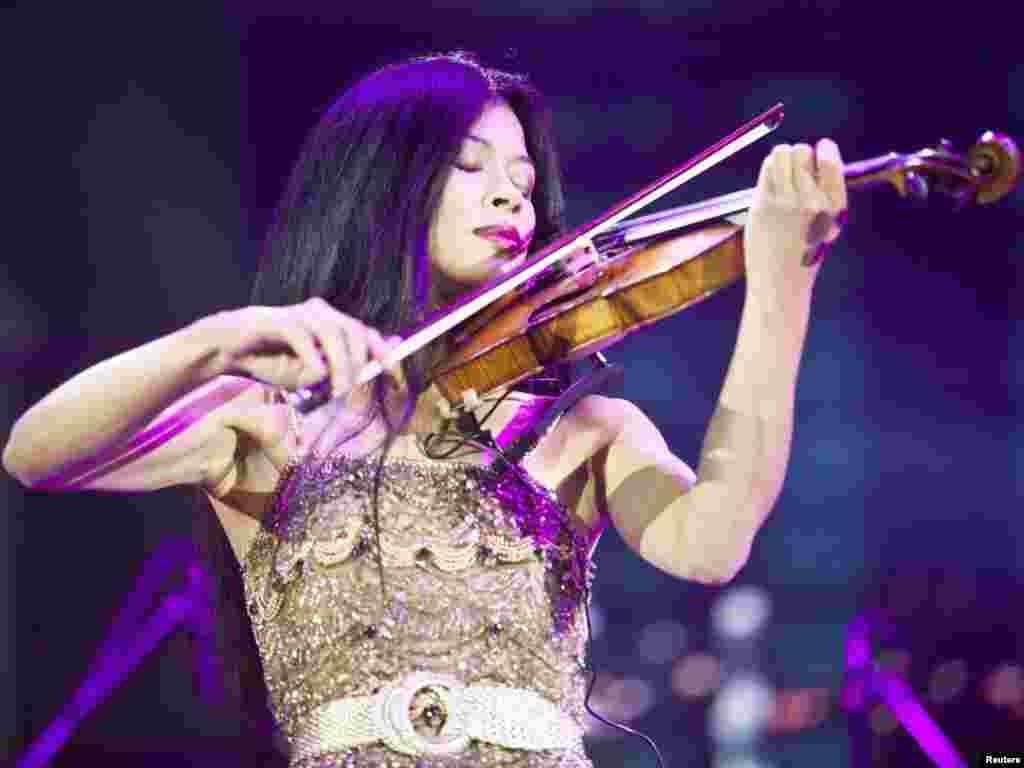 Musician Vanessa-Mae performs.