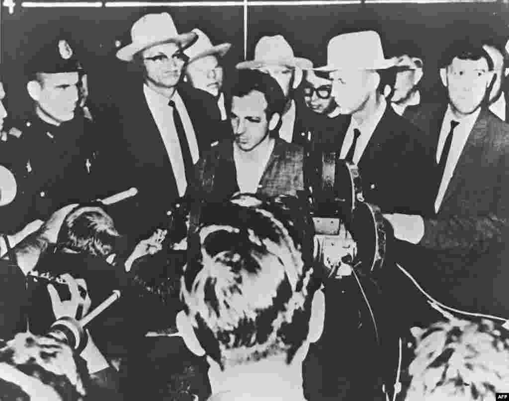 Lee Harvey Oswald, the man arrested for the killing of President Kennedy, spoke at a press conference in Dallas on November 22, 1963.