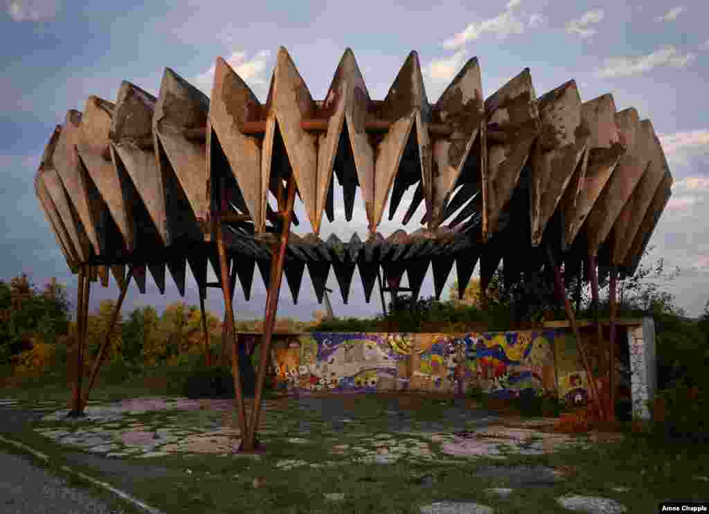 A Soviet-era bus stop near Ptsunda