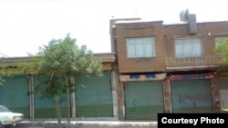 Shuttered shops in Sanandaj today