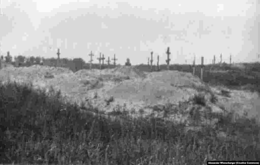 The corpses of those who died of starvation are buried in mass graves.