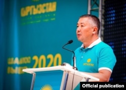 The leader of the Kyrgyzstan political party, Kanat Isaev