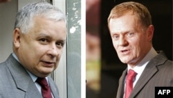 President Kaczynski (left) and Prime Minister Tusk have not always seen eye-to-eye.