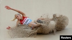 Russian long-jumper Darya Klishina in action during the IAAF World Championships in Beijing last year. 