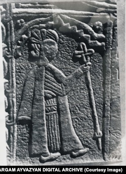 A detail of a Julfa khachkar photographed in 1915.