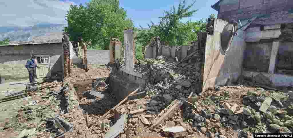 Destruction in the village of Khojai A&#39;lo, Tajikistan, on May 2