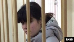 Varvara Karaulova attends a court hearing in Moscow on October 28.