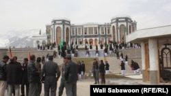 Afghan police and other security personnel were on hand during preparations for the Norouz event at the specially built castle in Paghman on March 13.