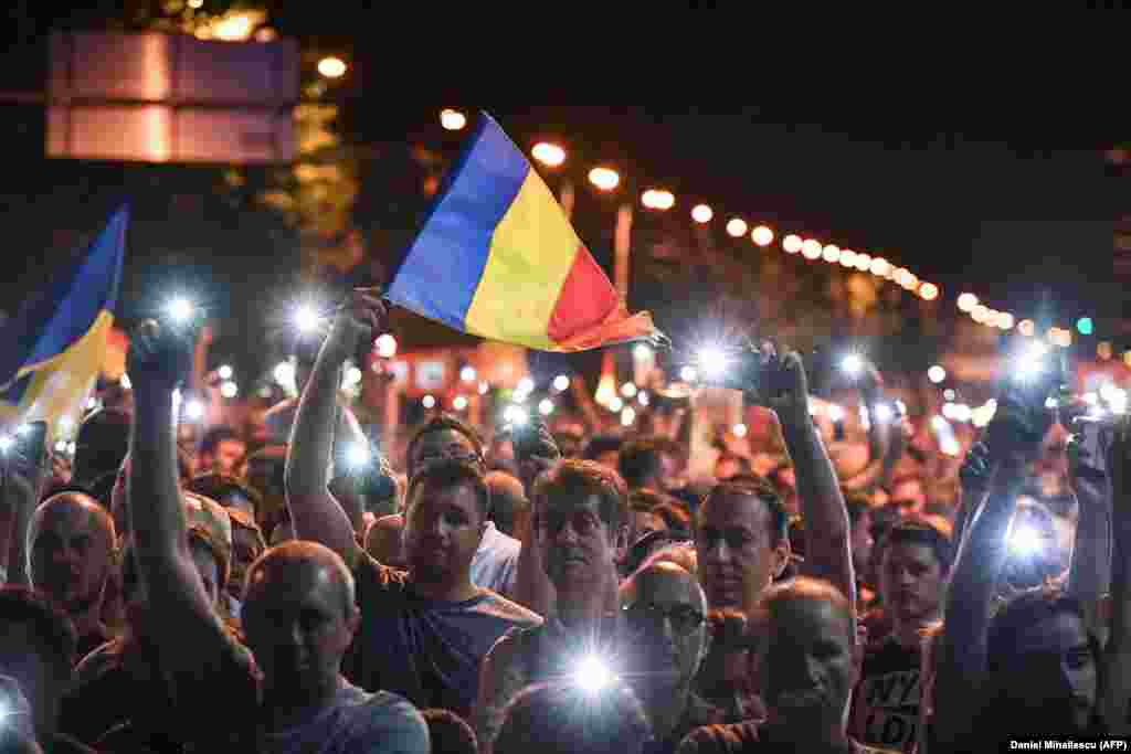 On August 11, a second night of protests followed as President Klaus Iohannis condemned as &quot;disproportionate&quot; the use of force by security forces during the clashes of August 10.&nbsp;