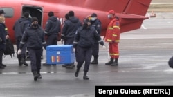 The vaccines arrived at Chisinau airport in a red air ambulance plane from Romania on February 27.