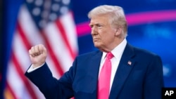 U.S. President Donald Trump at the Conservative Political Action Conference (CPAC) near Washington, D.C. on February 22.