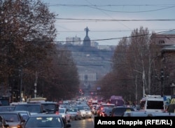 Mother Armenia seen from Mashtots, Yerevan’s main road