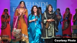 Fashion designer Parkha Khan, 22, (center) runs the Karachi-based fashion house Dew Drops Couture.