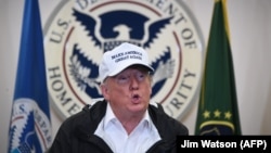 U.S. President Donald Trump speaks during his visit to U.S. Border Patrol McAllen Station in McAllen, Texas, on January 10.