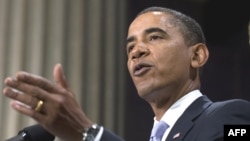 U.S. President Barack Obama discusses the financial crisis on Wall Street.