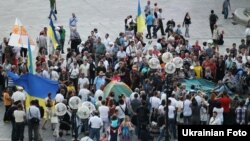 Protest against alleged rampant national police abuse in Kyiv on July 18.