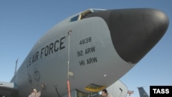 A U.S. cargo plane on the runway at the Manas air base. Kyrgyzstan is expected to issue an order evicting the U.S. forces soon.