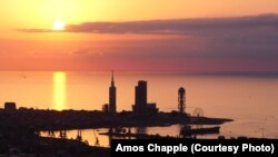 Batumi's summer skyline at sunset.