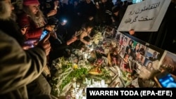 People in Toronto attend a vigil for those killed when Ukraine International Airlines Flight 752 crashed in Iran on January 8.