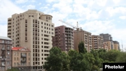 Newly constructed residential buildings in the center of Yerevan