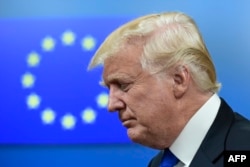 U.S. President Donald Trump at EU headquarters in Brussels on May 25.