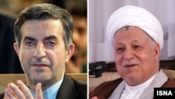 Two prominent disqualifications: the former head of Iran's presidential office, Esfandiar Rahim Mashaei (left), and former President Ali Akbar Hashemi Rafsanjani