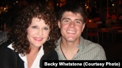 Becky Whetstone (left) with her son, U.S. Marine Lance Corporal Benjamin Whetstone Schmidt, who died in October 2011