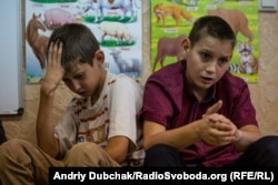 Children at the Leleka Rehabilitation Center in the frontline town of Popasna.