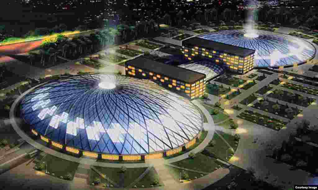 The Medeu stadium is expected to look like this after the construction is completed.