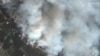 A satellite image homes in on large plumes of smoke near Toropets in Russia's Tver region after a massive Ukrainian drone strike on September 18.