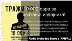 One of the posters put up by the Serbian ultranationalist group "1389" honouring war crimes fugitive Ratko Mladic.