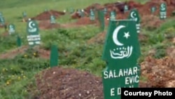 Edin Salaharevic's grave in his hometown of Vlasenica