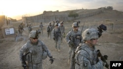 U.S. soldiers patrol near Afghan-Pakistan border