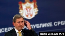 EU enlargement commissioner Johannes Hahn (file photo)