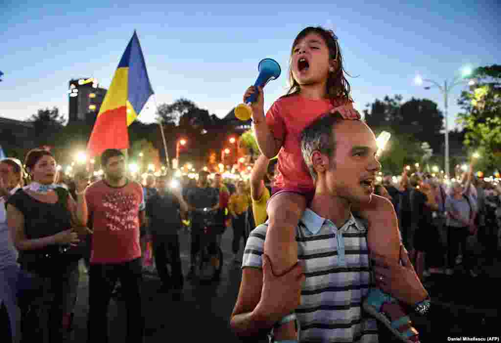 The crowds rallied after calls went out over social media for &quot;all Romanians [to] come to Bucharest!&quot;