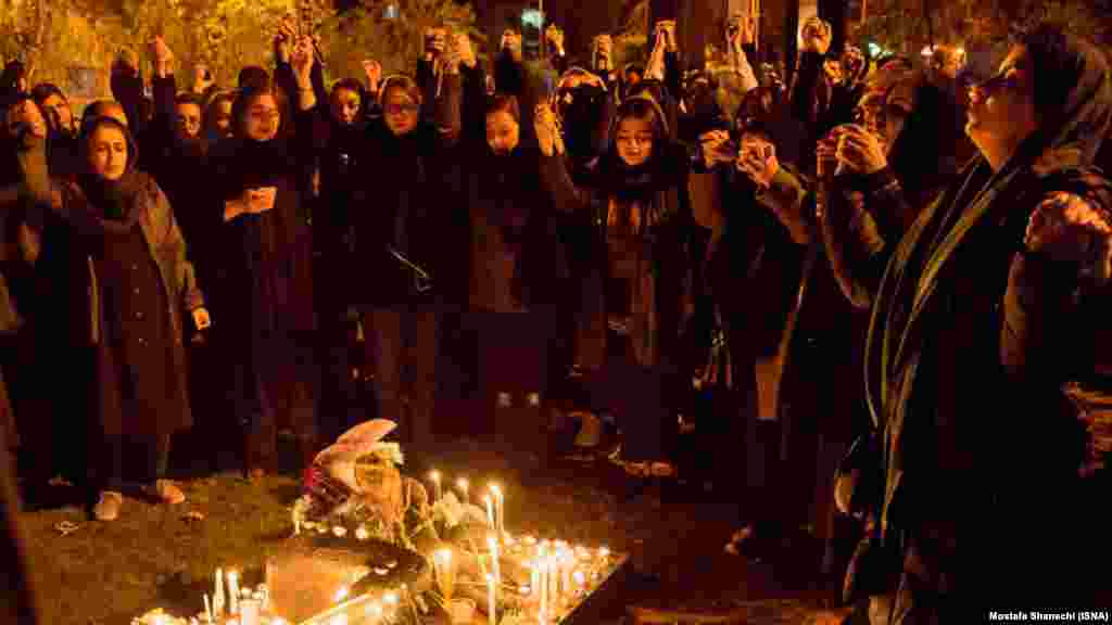 A memorial vigil in the Iranian city of Sari on January 11.