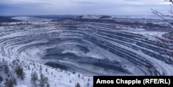 One of the Evraz quarries that lie about 4 kilometers from the monastery. The mining company employs some 6,000 people in Kachkanar.