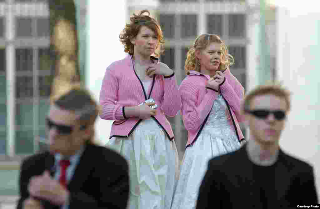 These teenage girls participated in a special ball outside St. Petersburg&#39;s Hermitage Museum in 2007. The event brought together girls from local orphanages and cadets from the city&#39;s naval academy. 