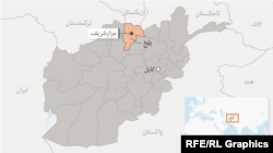 A map made for RFE/RL's Radio Free Afghanistan showing Balkh Province marked in orange.