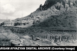 A section of the cemetery during the Soviet era