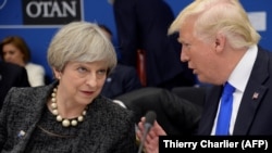 British Prime Minister Theresa May and U.S. President Donald Trump (file photo)