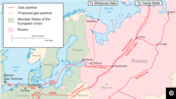 Russian natural gas pipelines in Europe