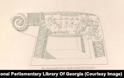 A detailed drawing of one of the stone rams from the Julfa cemetery that marked some graves. Only a few of the mysterious stone animals still exist.