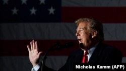 U.S. President Donald Trump speaking at an election rally in Illinois.