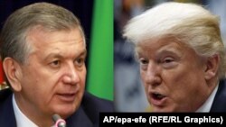 Uzbek President Shavkat Mirziyoev (left) and his U.S. counterpart Donald Trump. (composite file photo)