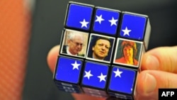 Herman Van Rompuy (left to right), Jose Manuel Barroso, and Catherine Ashton are all due to step down in 2014. Who will next take the seats of power in Brussels?