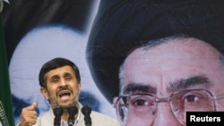 President Mahmud Ahmadinejad marks the 32nd anniversary of the Islamic Revolution in Tehran.